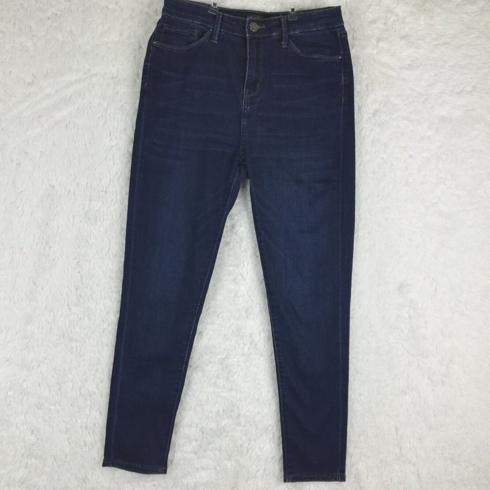 Urban‎ Noble Womens Jeans Skinny Ankle Blue Denim Dark Wash Whiskering High 28